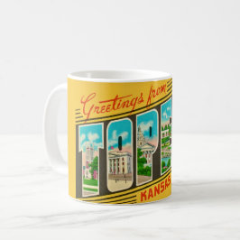 Retro Topeka Kansas Groet Mok