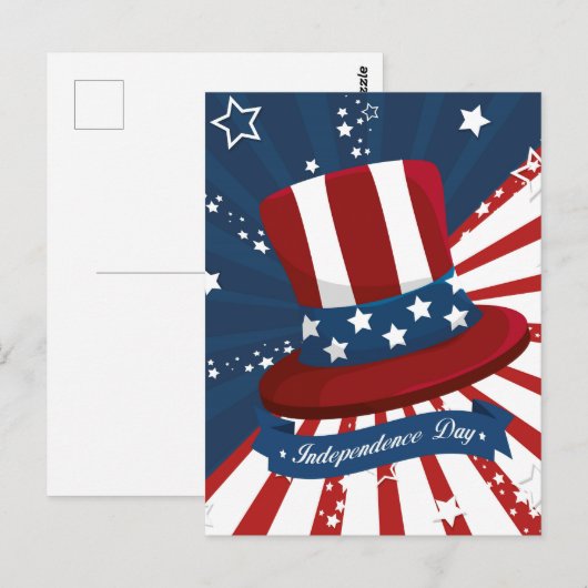 Retro Tophat Onafhankelijkheidsdag Briefkaart (Voorkant / Achterkant)