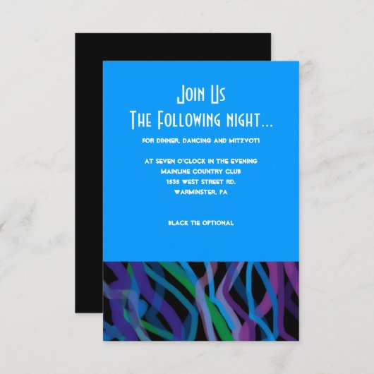 Retro Torah Bar Bat Mitzvah Kaart uitnodigingspart (Voorkant / Achterkant)