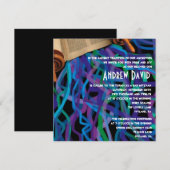 Retro Torah Bar Bat Mitzvah Uitnodiging (Voorkant / Achterkant)