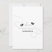 Retro Tortelduifjes bruiloft Kaart (Achterkant)