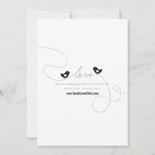 Retro Tortelduifjes bruiloft Kaart (Achterkant)