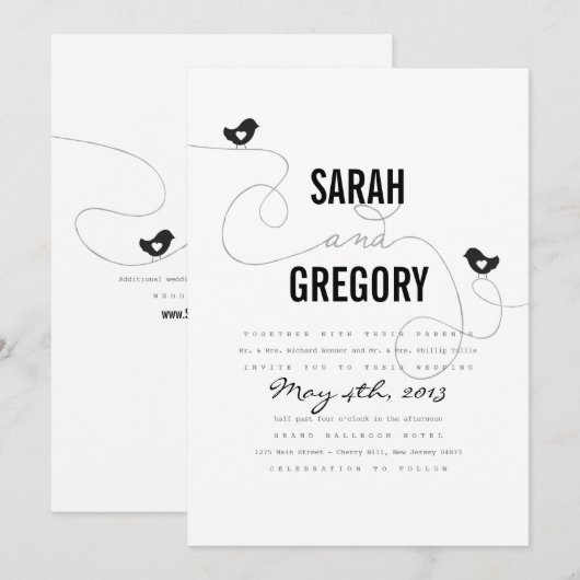 Retro Tortelduifjes bruiloft Kaart (Voorkant / Achterkant)