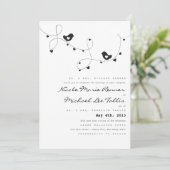 Retro-Tortelduifjes en harten-bruiloft-uitnodiging Kaart (Staand voorkant)