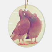 Retro Tortelduifjes Kissende Pigeon Keramisch Ornament (Links)