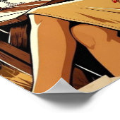 Retro Toscaanse wijngaard illustratie – stijlvol Poster (Hoek)