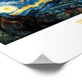 Retro Totale Zonneverduistering 2024 Texas voor Ma Poster (Hoek)