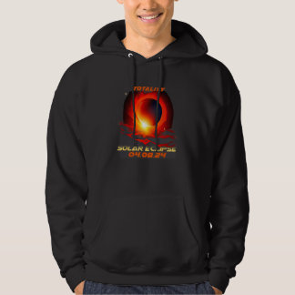 Retro Totale Zonsverduistering 2024 Totaliteit Hoodie
