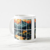 Retro Touch Grass Outdoors Typografie Koffiemok (Voorkant links)