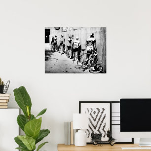 Retro Tour de France Wielrenners Plaspauze 1970s Poster