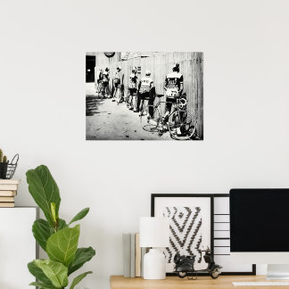 Retro Tour de France Wielrenners Plaspauze Jaren 7 Poster