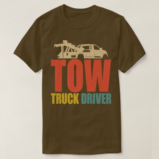 Retro Tow Truck Wrecker Operator Tow Tru T-shirt (Design voorkant)