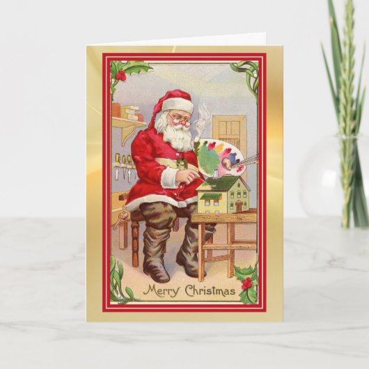 Retro Toymaker Sinterklaas Kerstmis Kaart (Voorkant)