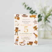 Retro Toys Boys Birthday Invitation Briefkaart (Staand voorkant)