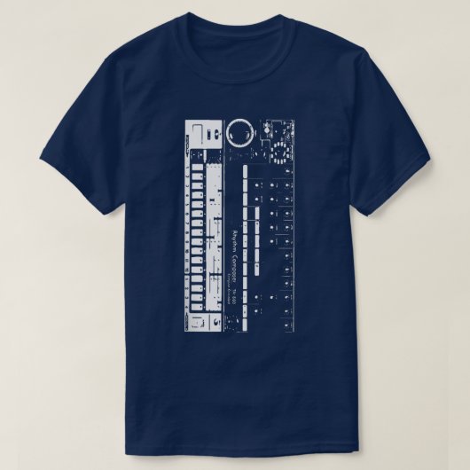 Retro TR808 Synthesizer EDM Dance Music Musician T-shirt (Design voorkant)