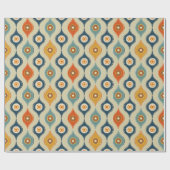 Retro Traandrop Cadeaupapier – Levendig Mid-Centur (Vlak)