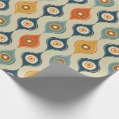 Retro Traandrop Cadeaupapier – Levendig Mid-Centur (Hoek)