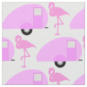 Retro Traandrup Camper Roze Flamingo Stof (Close Up)