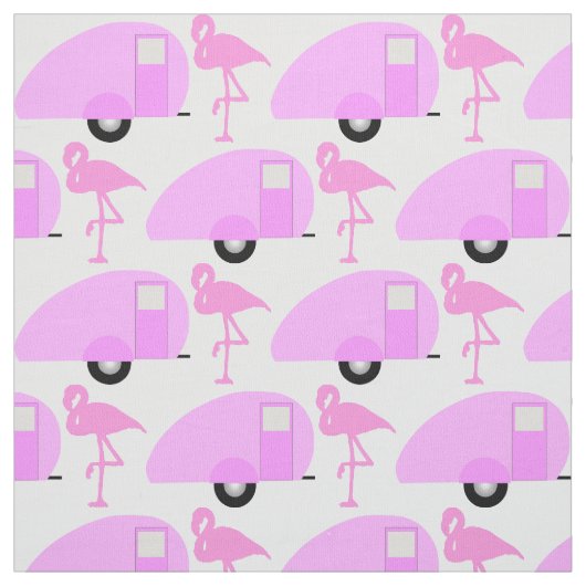 Retro Traandrup Camper Roze Flamingo Stof (Swatch)