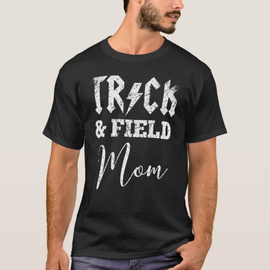 Retro Track en Field Mam Track Moeder T T-shirt (Voorkant)