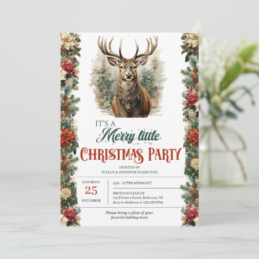 retro traditioneel kerstrendier kaart (Staand voorkant)