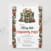 Retro traditioneel klassiek kerstcadeau kaart (Voorkant)
