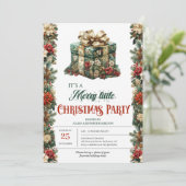 Retro traditioneel klassiek kerstcadeau kaart (Staand voorkant)