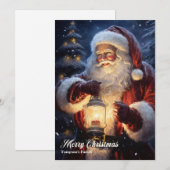  retro traditioneel Sinterklaas met lantaarn Feestdagenkaart (Voorkant / Achterkant)