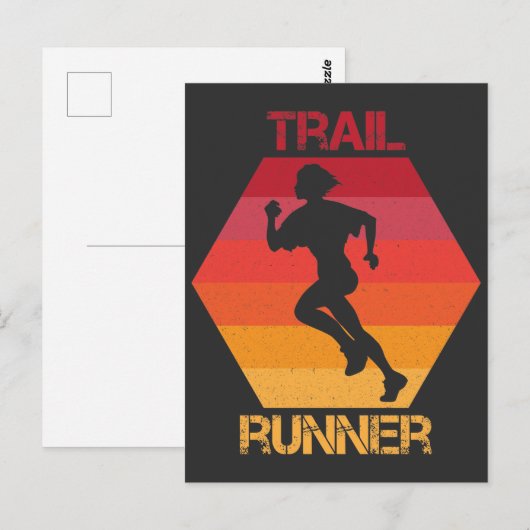 Retro Trail Runner Mountain Running Athlete Sport Briefkaart (Voorkant / Achterkant)