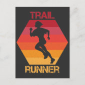 Retro Trail Runner Mountain Running Athlete Sport Briefkaart (Voorkant)