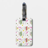 Retro Trailer en Flamingos Patroon Bagagelabel (Achterkant verticaal)