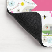 Retro Trailer en Flamingos Patroon Muismat (Hoek)