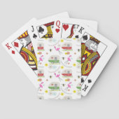 Retro Trailer en Flamingos Patroon Speelkaarten (Achterkant)
