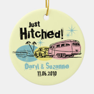 Retro Trailer heeft alleen gepersonaliseerde versi Keramisch Ornament