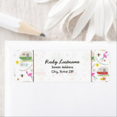 Retro Trailers & Flamingo's Adreslabel Etiket (Insitu)