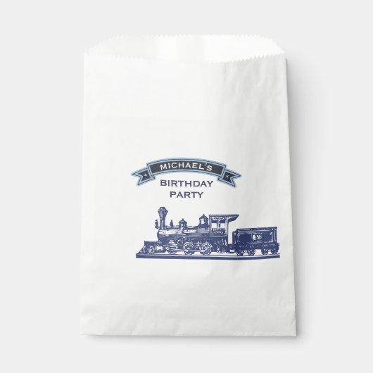  Retro Train Kids Verjaardagsfeestje Bedankzakje (Voorkant)