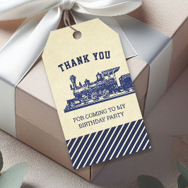 Retro Train Kids Verjaardagsfeestje Favor Cadeaulabel