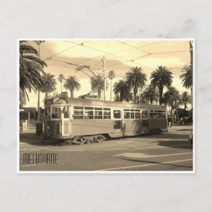 retro tram melbourne briefkaart