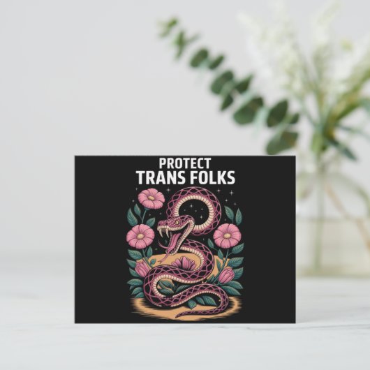 Retro Trans Pride Trans Rechten Bescherm Trans Men Briefkaart (Staand voorkant)