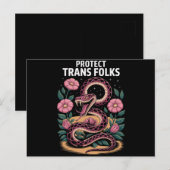 Retro Trans Pride Trans Rechten Bescherm Trans Men Briefkaart (Voorkant / Achterkant)