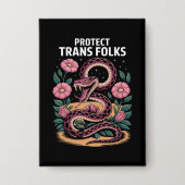 Retro Trans Pride Trans Rechten Bescherm Trans Men Button (Voorkant)