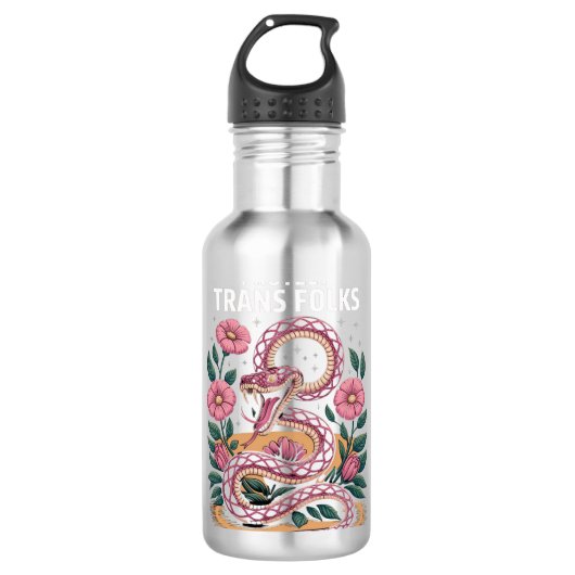 Retro Trans Pride Trans Rechten Bescherm Trans Men Waterfles (Voorkant)
