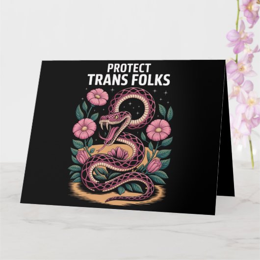 Retro Trans Pride Trans Right Protect Trans Folks Kaart (Orchidee)