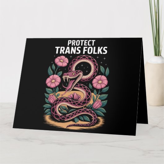Retro Trans Pride Trans Right Protect Trans Folks Kaart (Voorkant)
