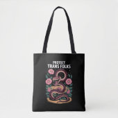 Retro Trans Pride Trans Right Protect Trans Folks Tote Bag (Voorkant)