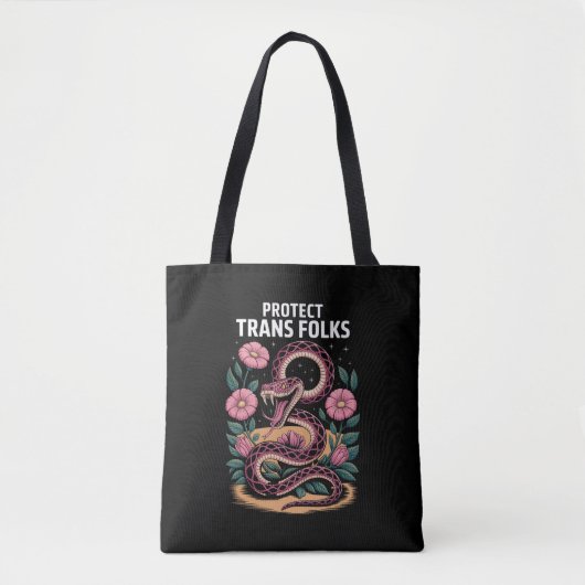 Retro Trans Pride Trans Right Protect Trans Folks Tote Bag (Voorkant)
