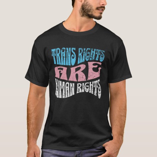 Retro Trans Right are Human Rights Transgender LGB T-shirt (Voorkant)