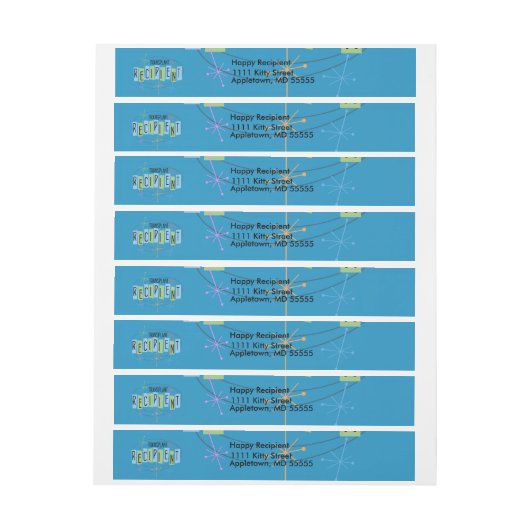 Retro Transplant Recipient, sterren, atoomleeftijd Adreslabel Wikkel (Vel)