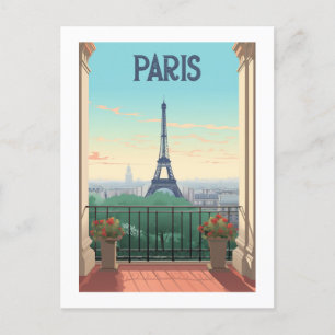 Retro - transport - vintage - Parijs Briefkaart