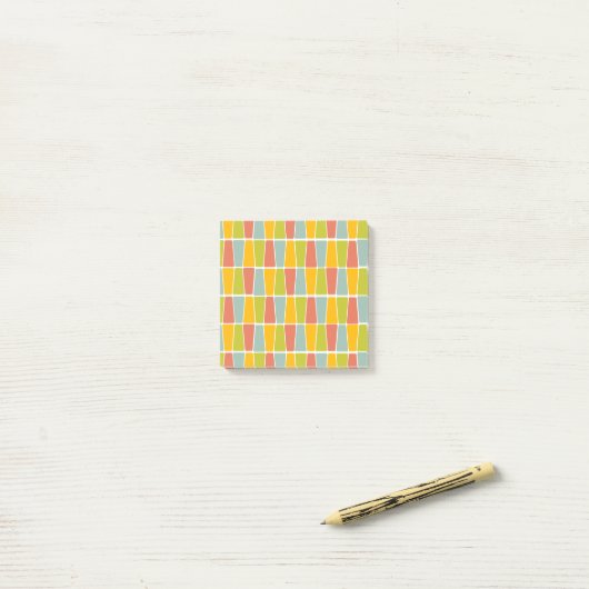 Retro Trapezoids Post-it® Notes (Op bureau)
